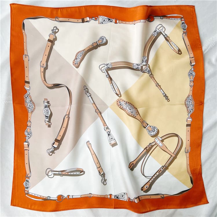 MaraSilk Pure Mulberry Silk Scarf Square Crepe Satin MS35-12