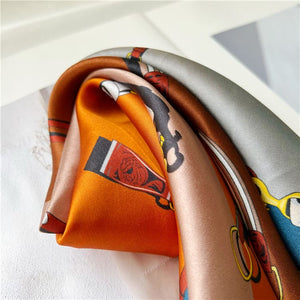 MaraSilk Pure Mulberry Silk Scarf Square Crepe Satin MS35-14