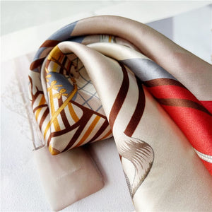 MaraSilk Pure Mulberry Silk Scarf Square Crepe Satin MS35-2