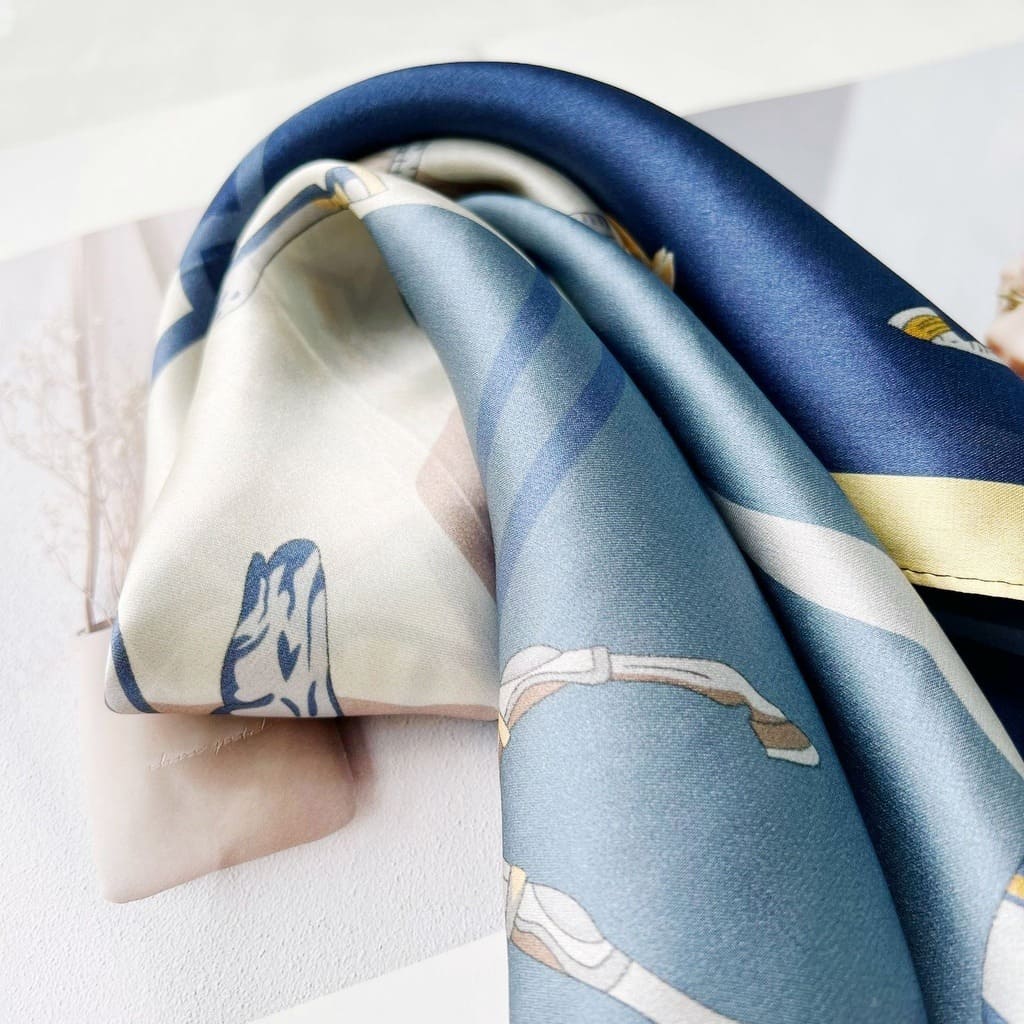 MaraSilk Pure Mulberry Silk Scarf Square Crepe Satin MS35-23