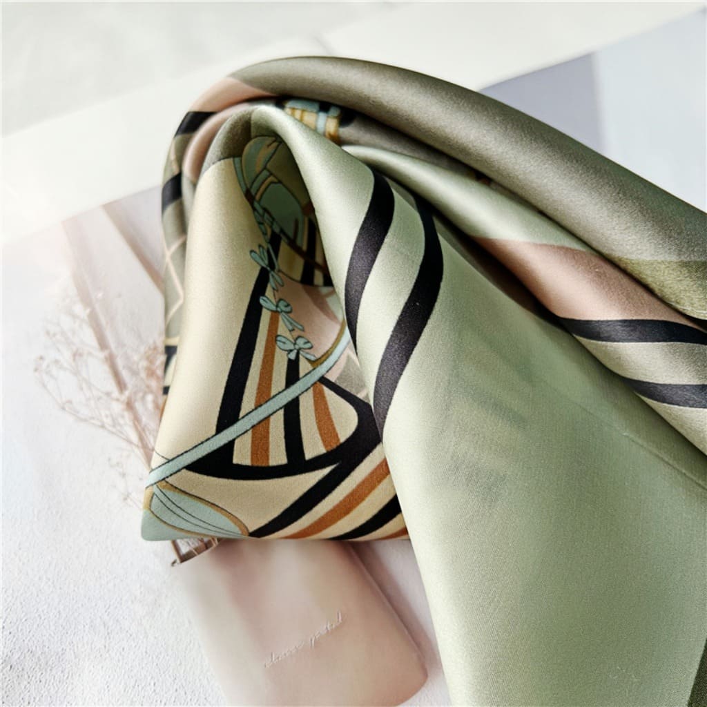 MaraSilk Pure Mulberry Silk Scarf Square Crepe Satin MS35-26