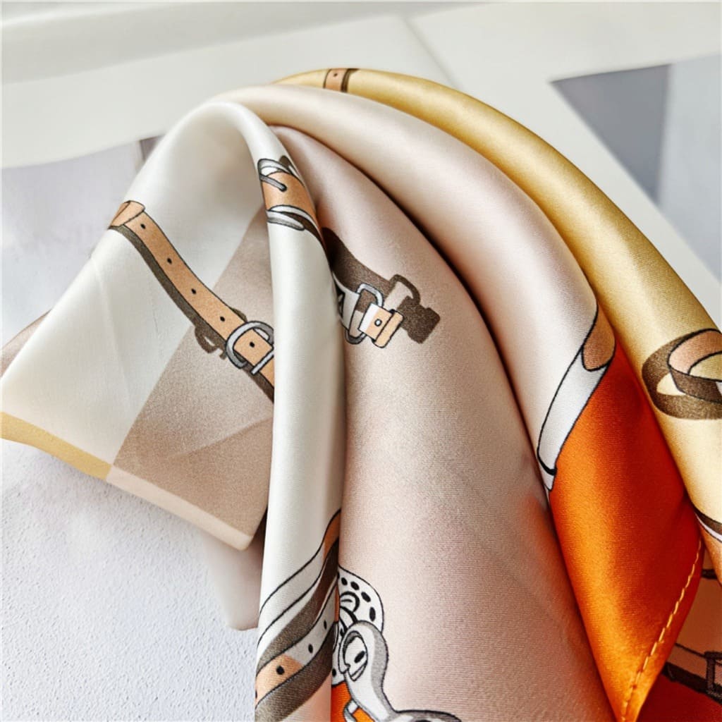 MaraSilk Pure Mulberry Silk Scarf Square Crepe Satin MS35-29