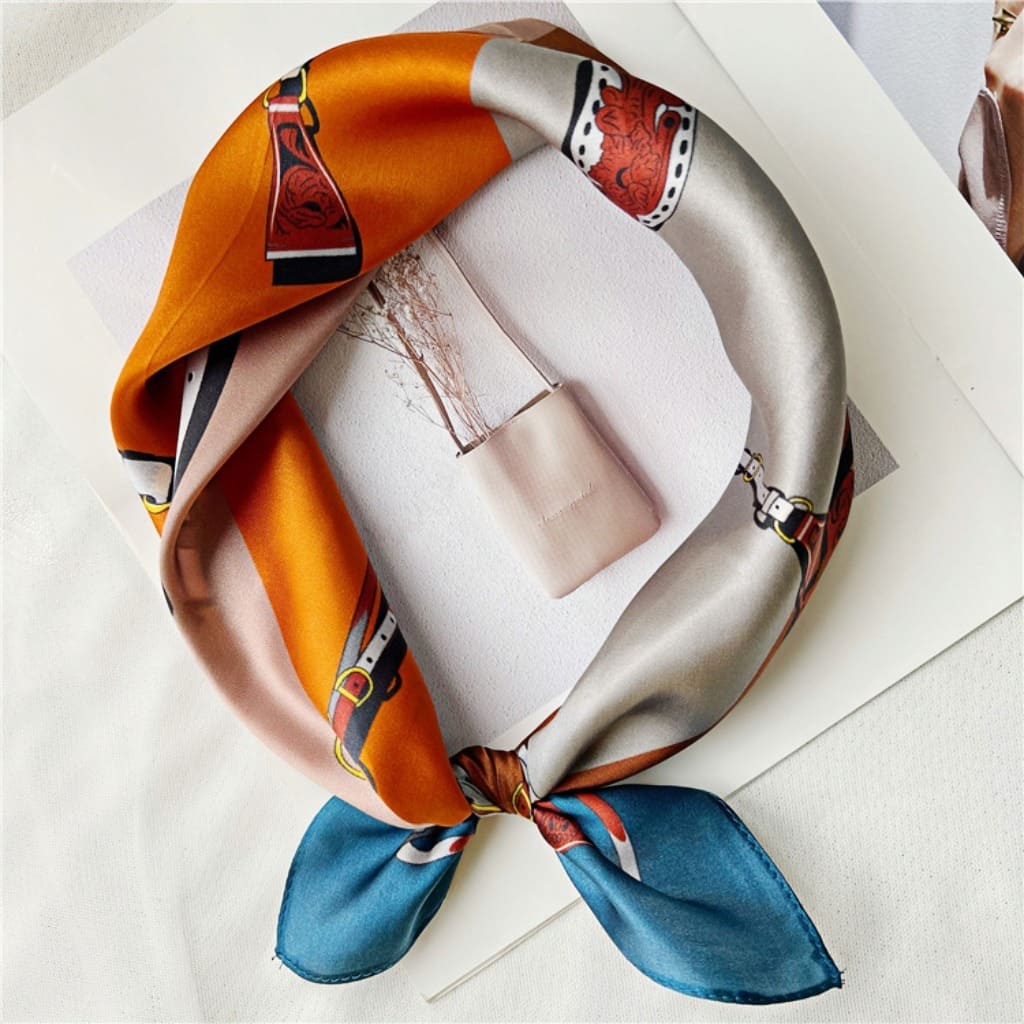 MaraSilk Pure Mulberry Silk Scarf Square Crepe Satin MS35-31