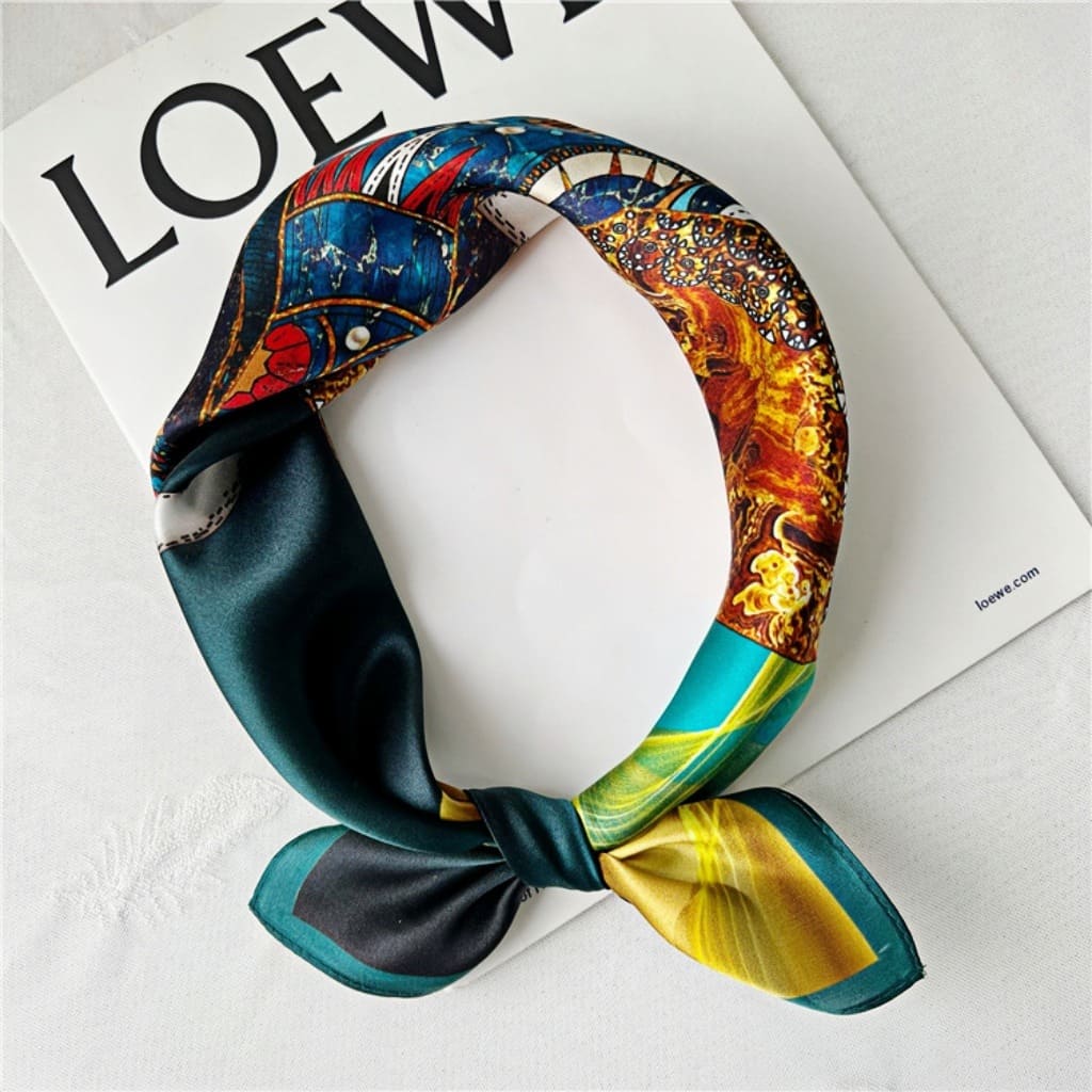 MaraSilk Pure Mulberry Silk Scarf Square Crepe Satin MS36-4