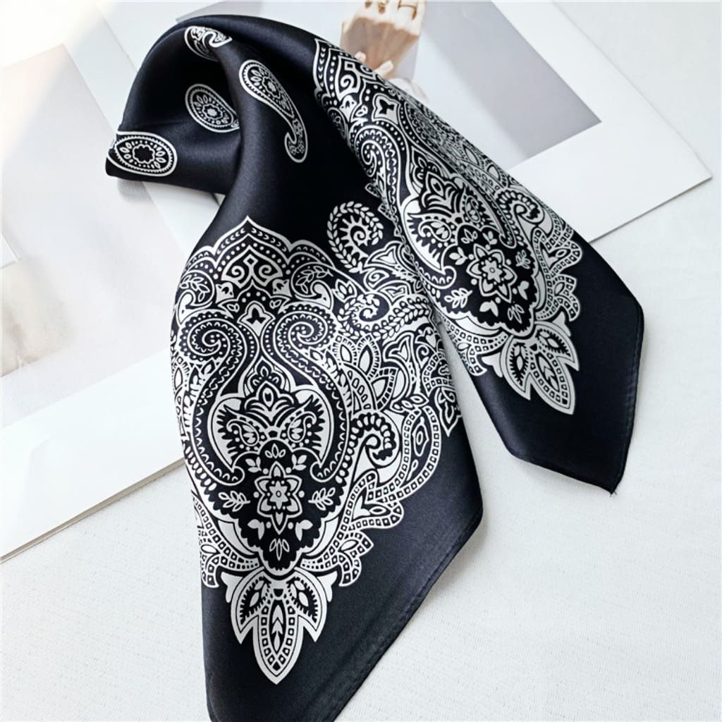 MaraSilk Pure Mulberry Silk Scarf Square Crepe Satin MS37-8