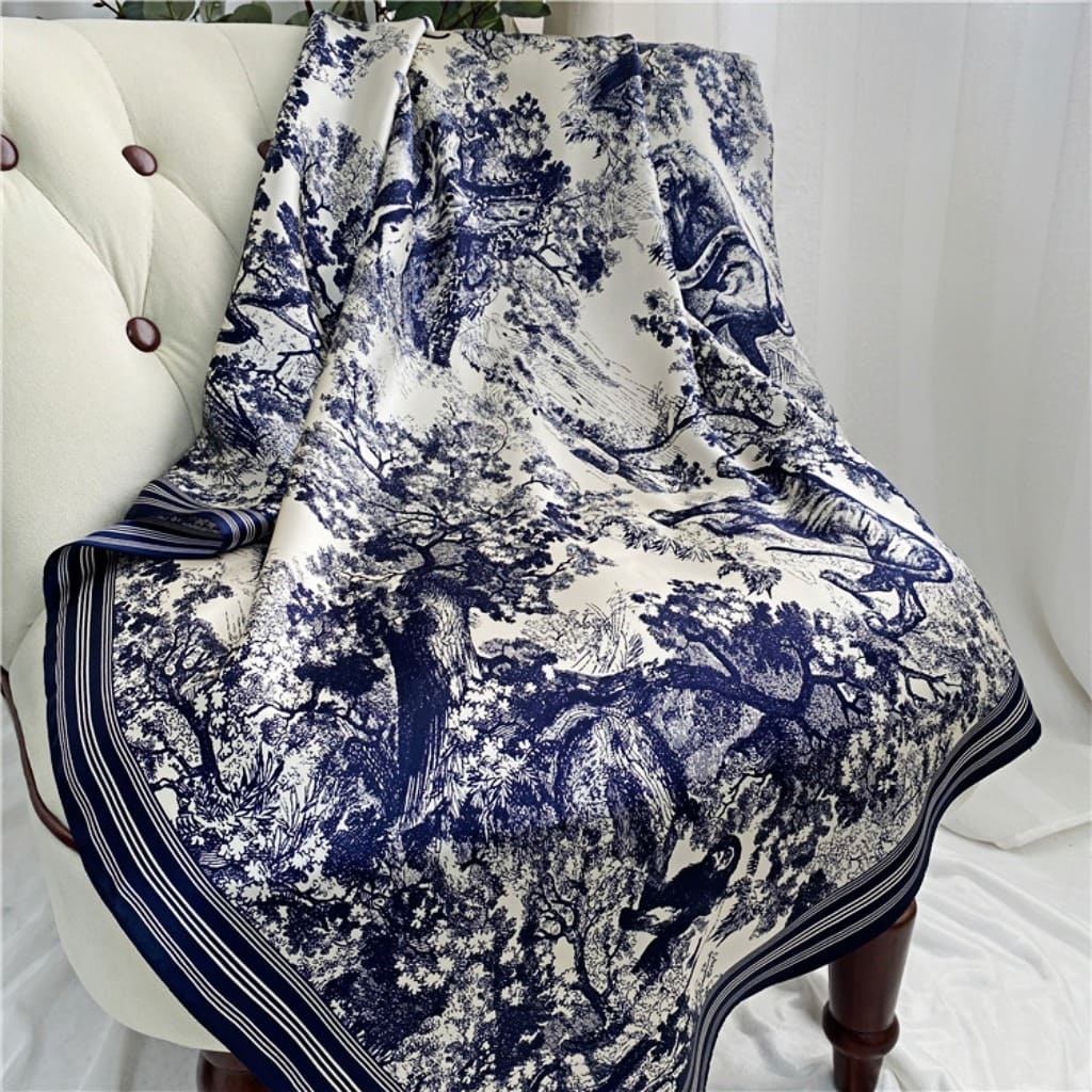 MaraSilk Pure Mulberry Silk Scarf - Square Crepe Satin MS381