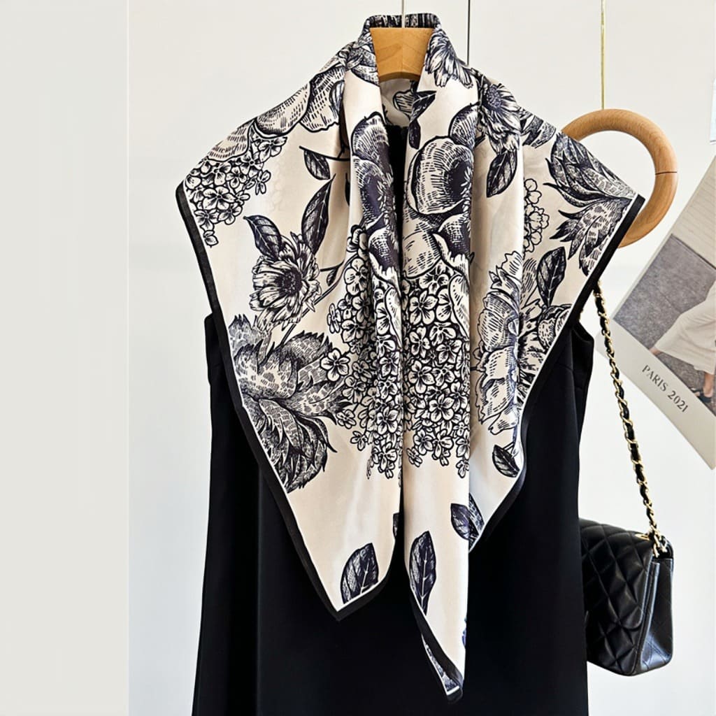 MaraSilk Pure Mulberry Silk Scarf - Square Crepe Satin MS382