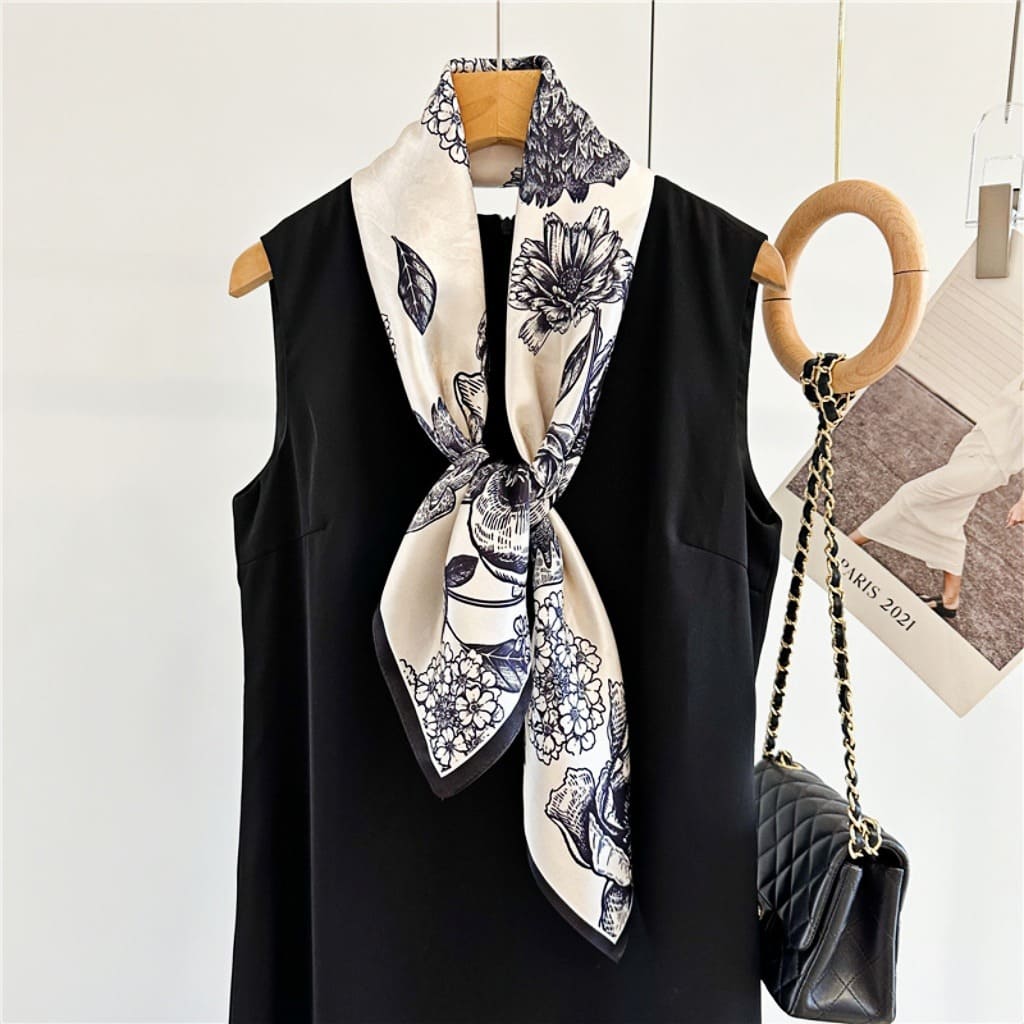 MaraSilk Pure Mulberry Silk Scarf - Square Crepe Satin MS382