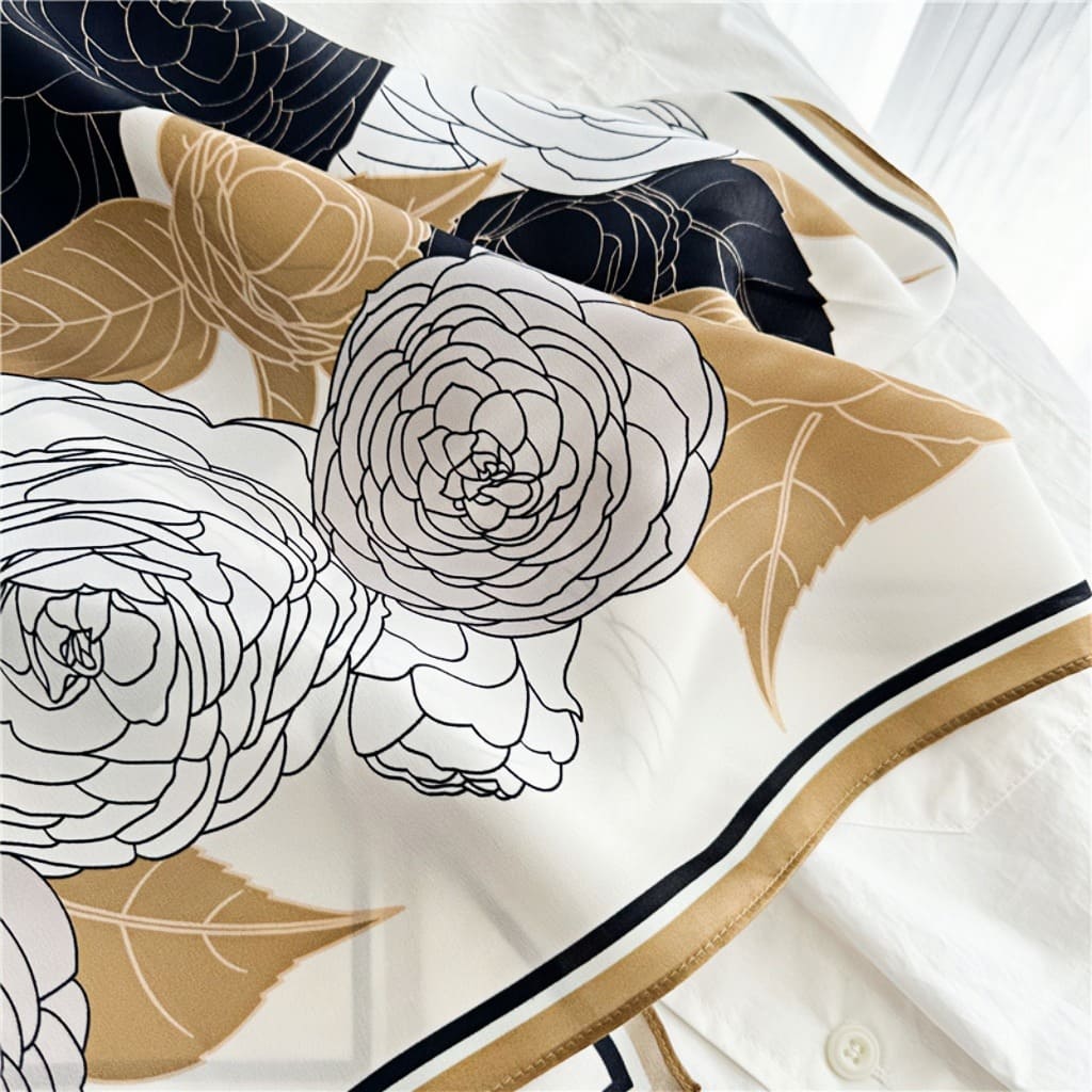 MaraSilk Pure Mulberry Silk Scarf - Square Crepe Satin MS383