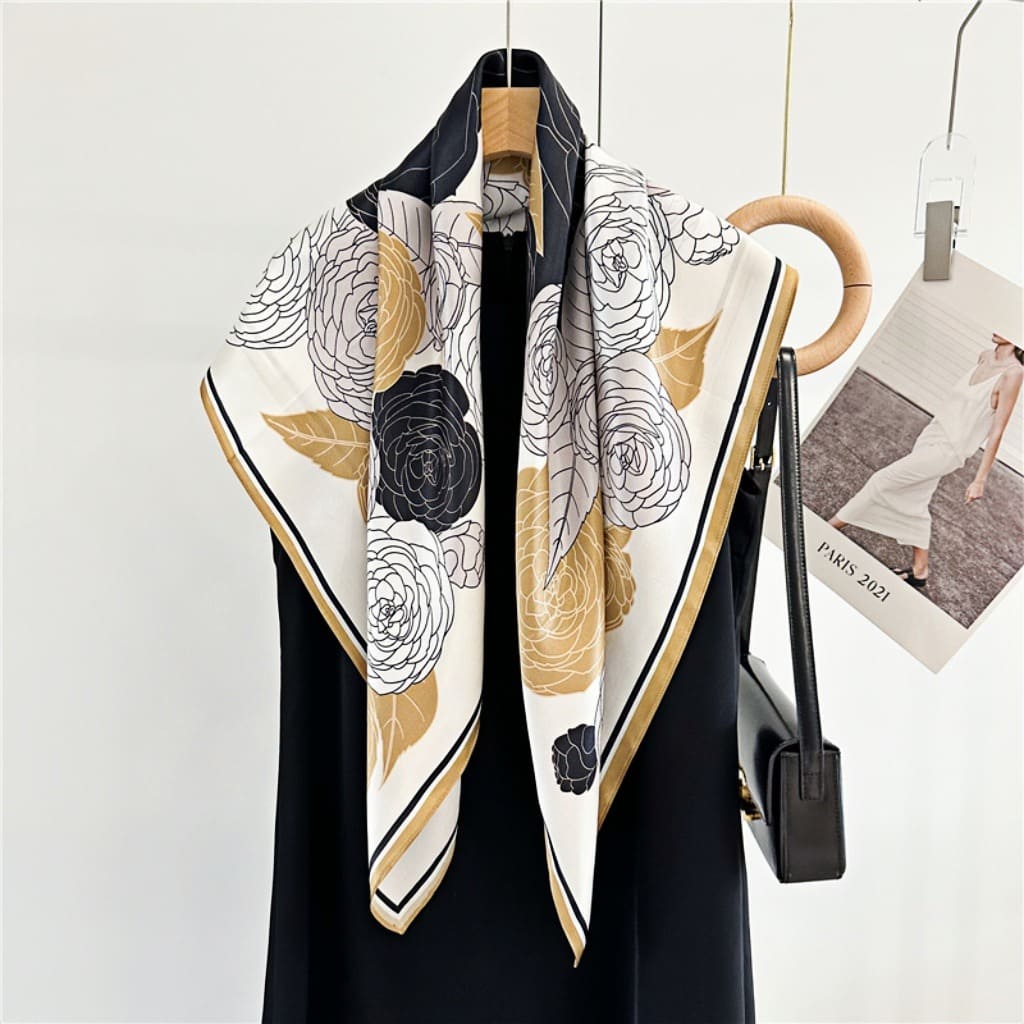 MaraSilk Pure Mulberry Silk Scarf - Square Crepe Satin MS383