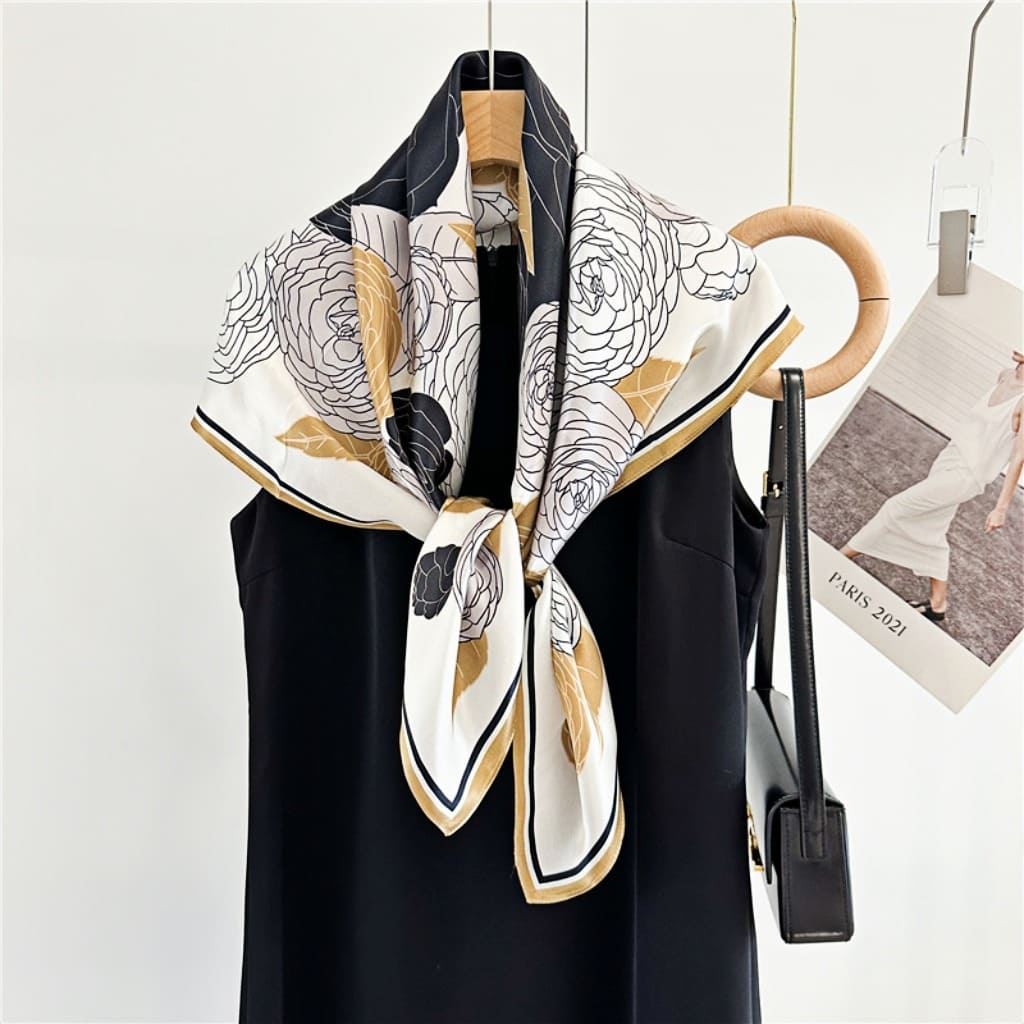 MaraSilk Pure Mulberry Silk Scarf - Square Crepe Satin MS383 34" x 34" MS38301