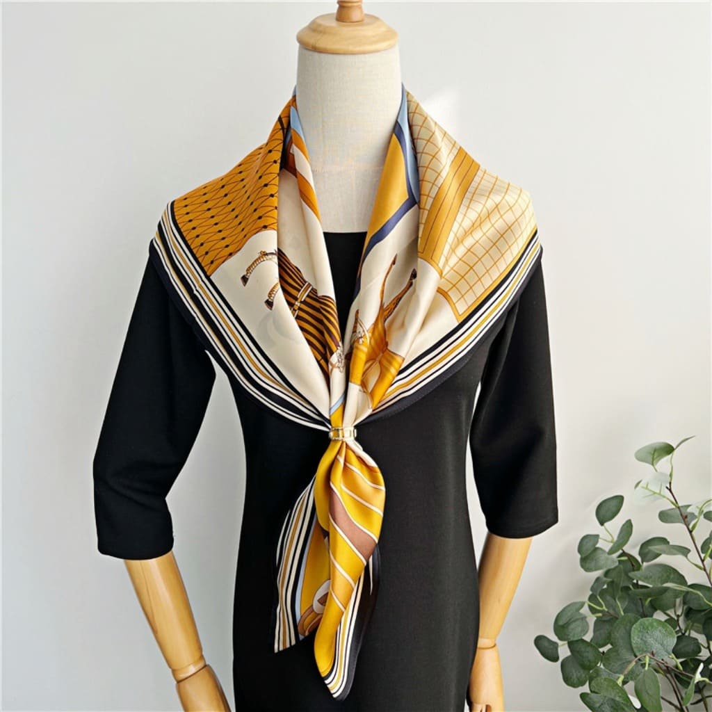 MaraSilk Pure Mulberry Silk Scarf - Square Crepe Satin MS384