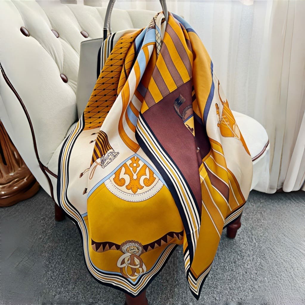 MaraSilk Pure Mulberry Silk Scarf - Square Crepe Satin MS384