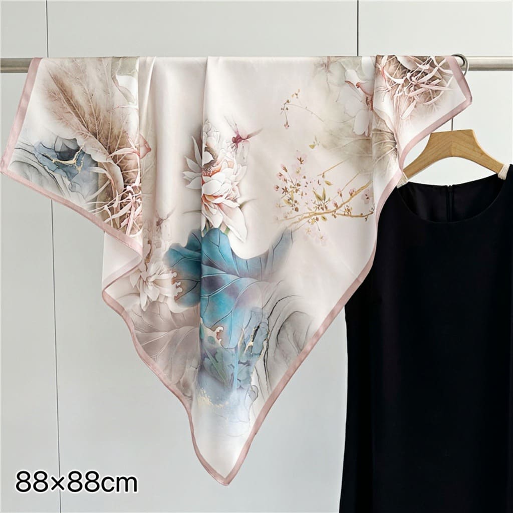 MaraSilk Pure Mulberry Silk Scarf - Square Crepe Satin MS385