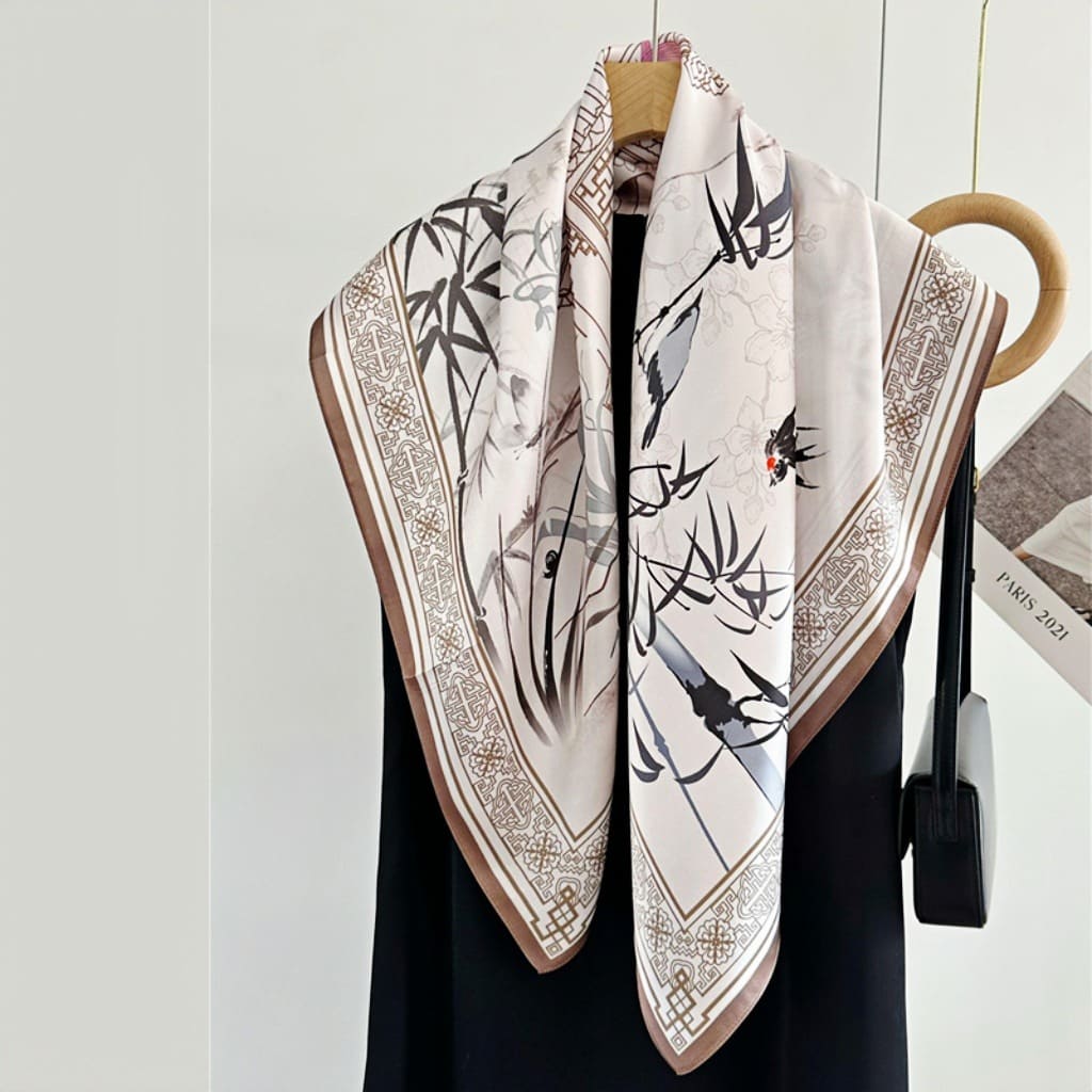 MaraSilk Pure Mulberry Silk Scarf - Square Crepe Satin MS385