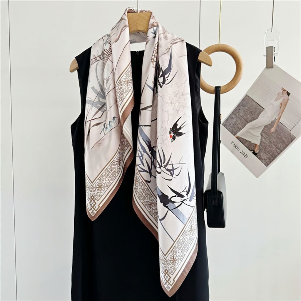 MaraSilk Pure Mulberry Silk Scarf - Square Crepe Satin MS385