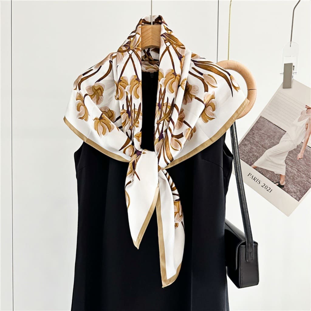 MaraSilk Pure Mulberry Silk Scarf - Square Crepe Satin MS385