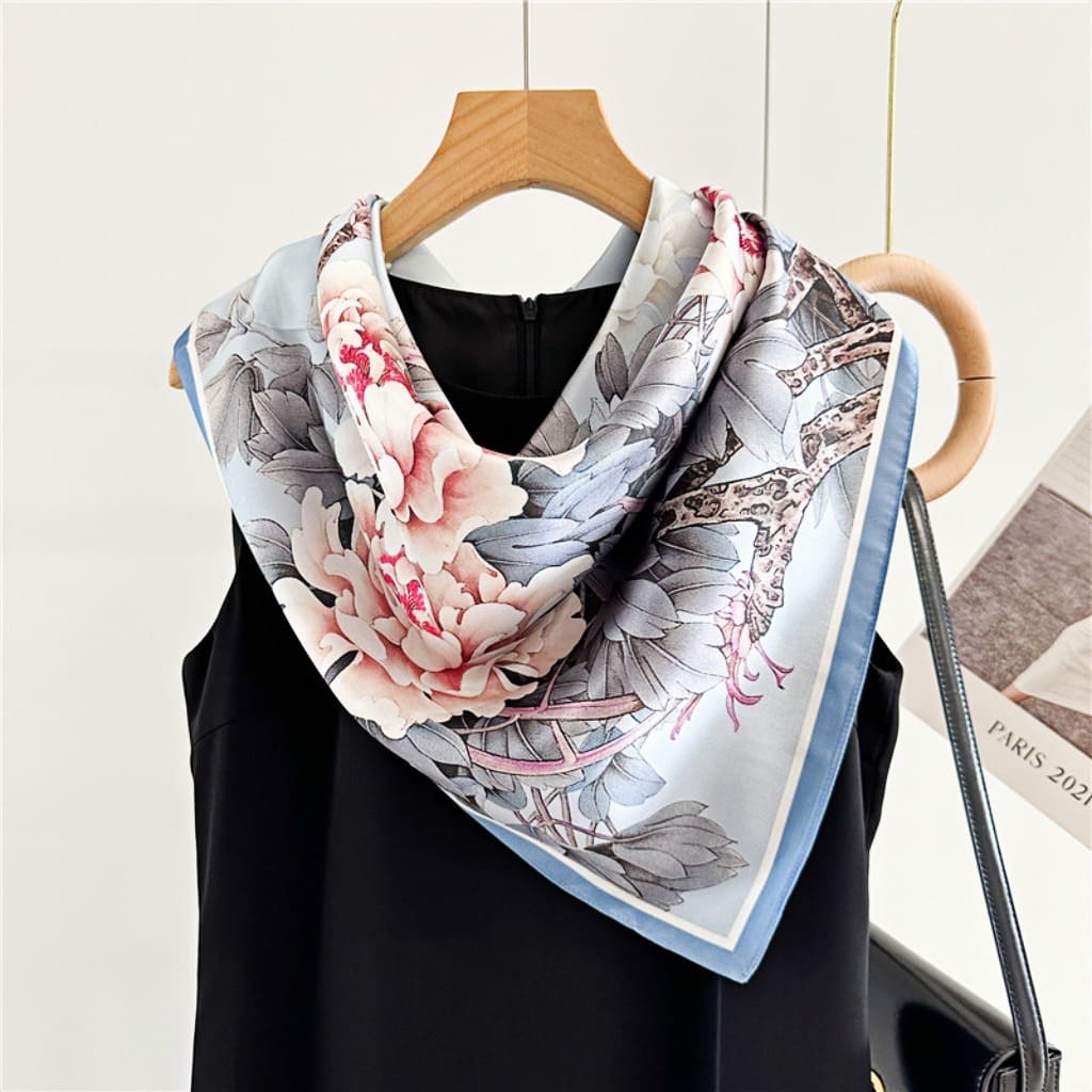 MaraSilk Pure Mulberry Silk Scarf - Square Crepe Satin MS385