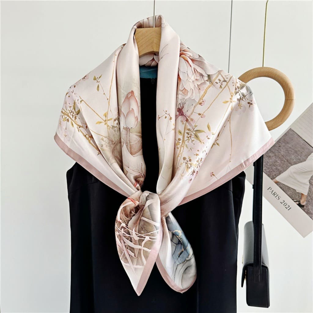 MaraSilk Pure Mulberry Silk Scarf - Square Crepe Satin MS385