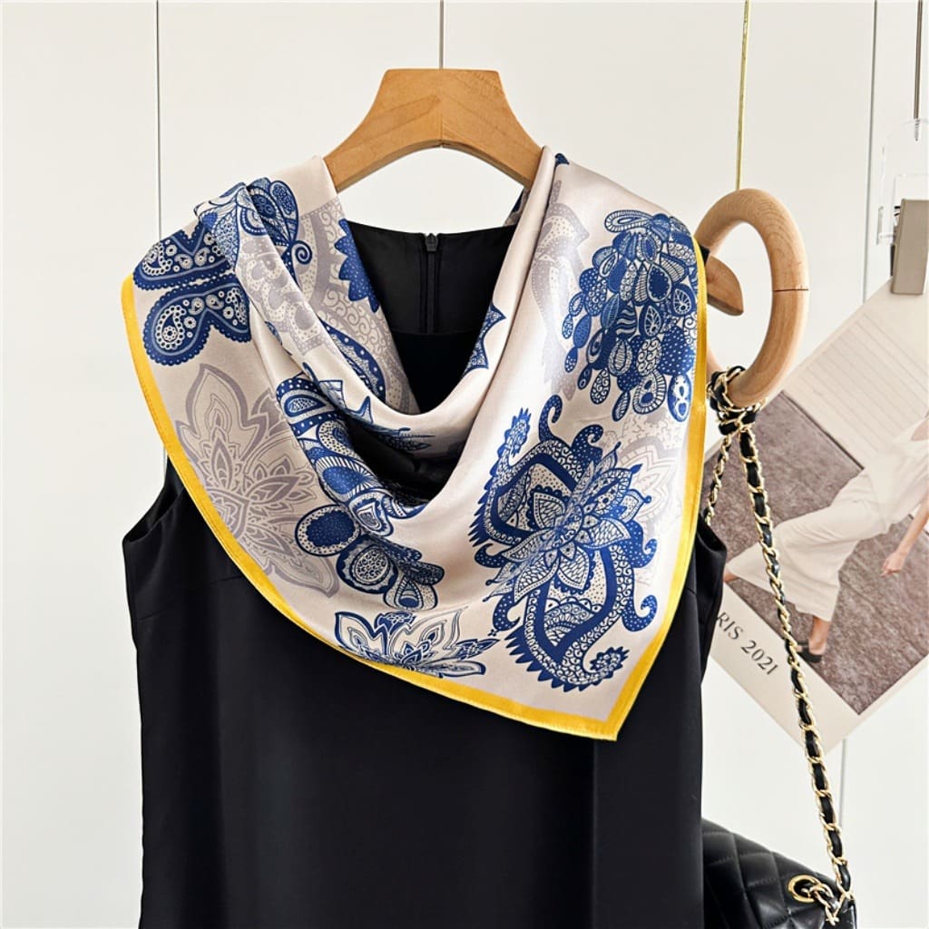 MaraSilk Pure Mulberry Silk Scarf - Square Crepe Satin MS389