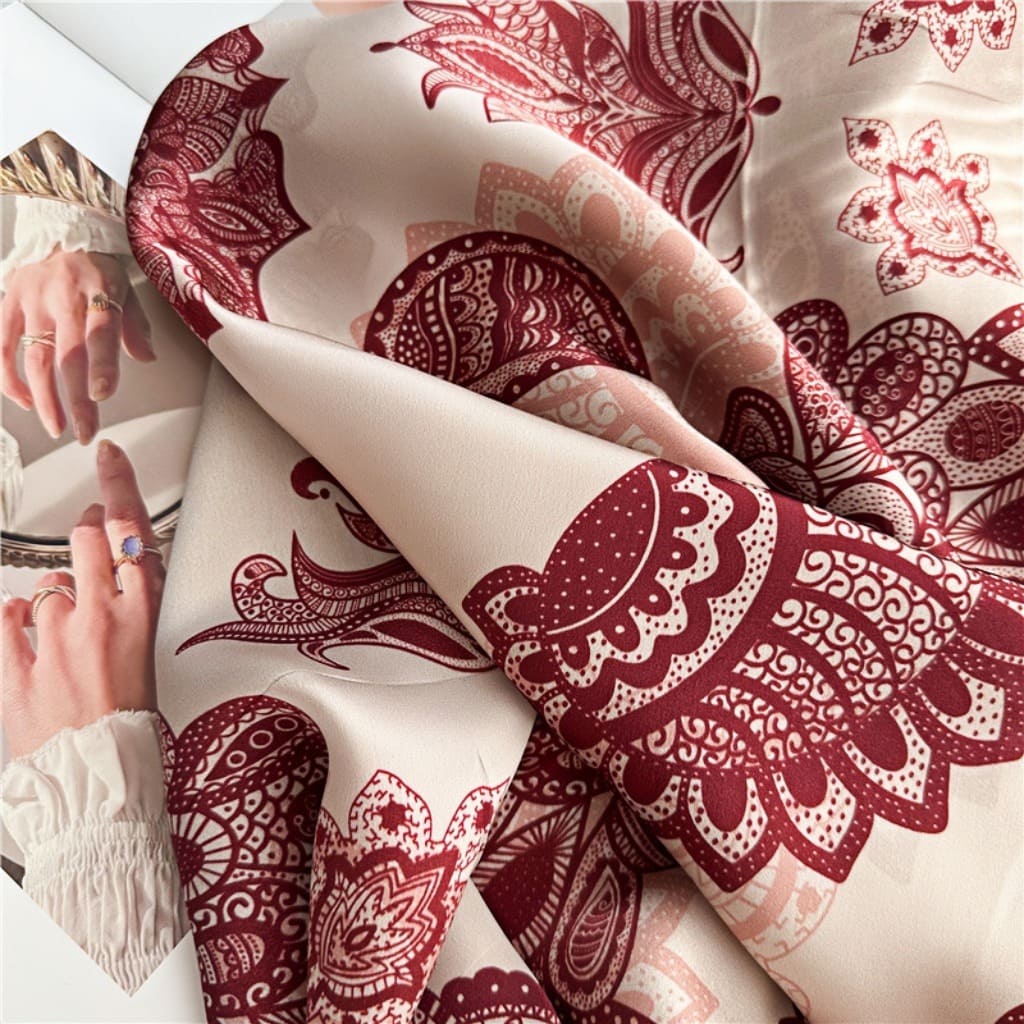 MaraSilk Pure Mulberry Silk Scarf - Square Crepe Satin MS389