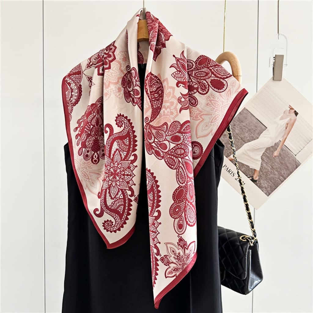 MaraSilk Pure Mulberry Silk Scarf - Square Crepe Satin MS389