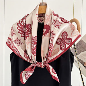 MaraSilk Pure Mulberry Silk Scarf - Square Crepe Satin MS389