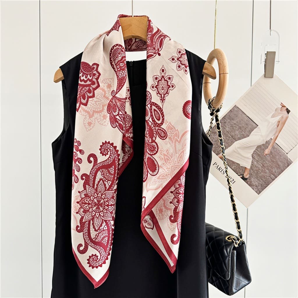 MaraSilk Pure Mulberry Silk Scarf - Square Crepe Satin MS389