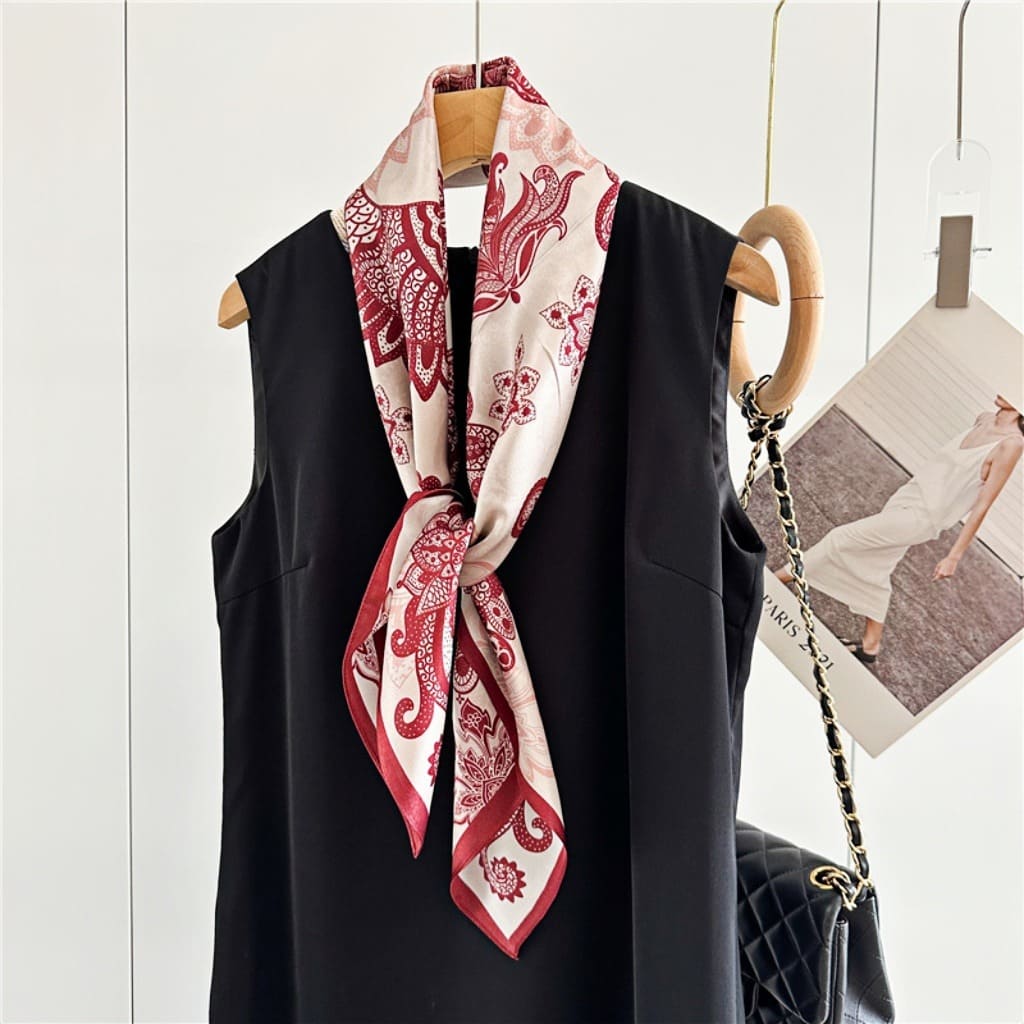 MaraSilk Pure Mulberry Silk Scarf - Square Crepe Satin MS389