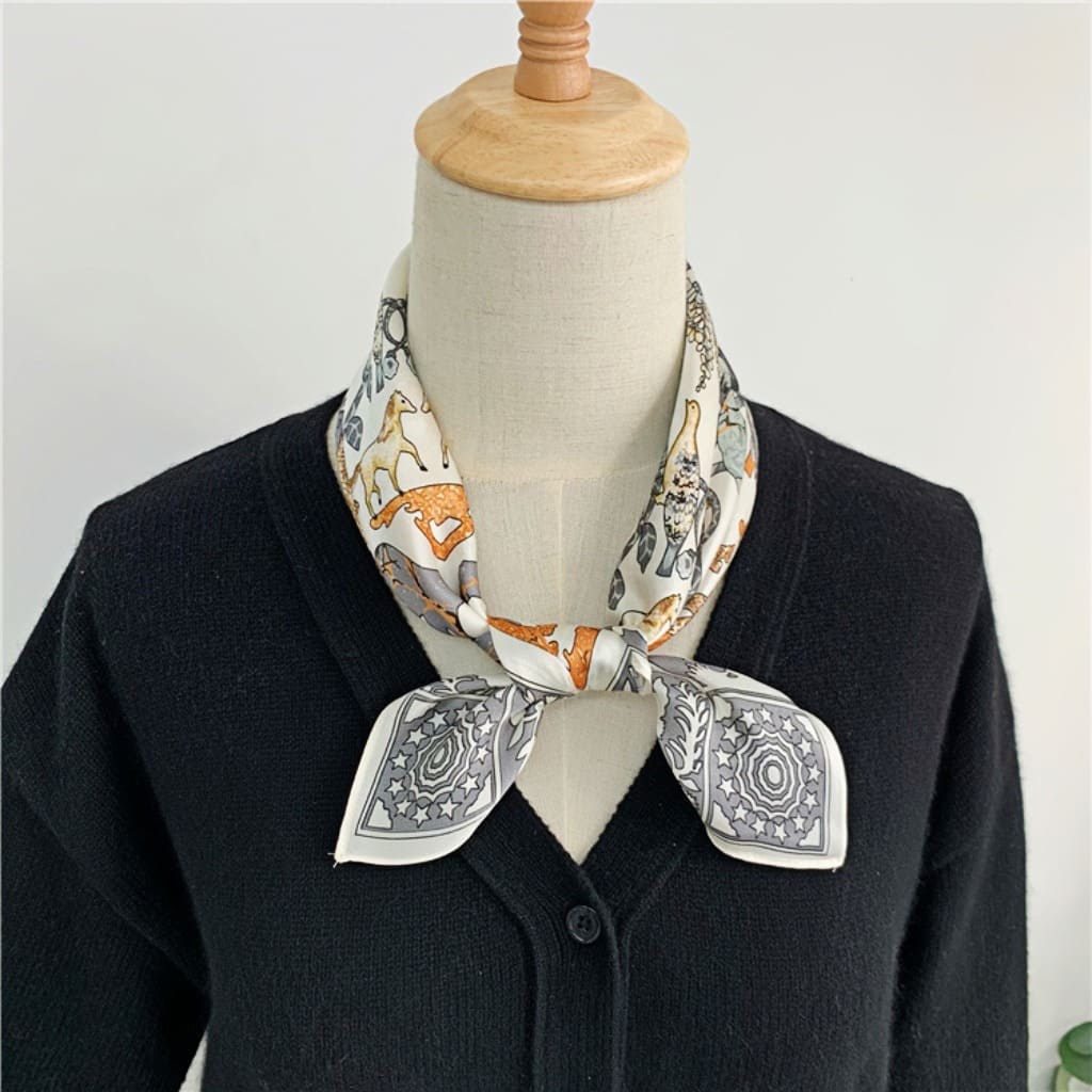 MaraSilk Pure Mulberry Silk Scarf Square Crepe Satin MS39-2