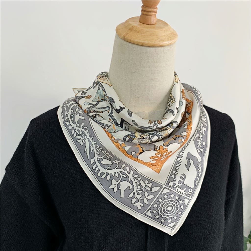 MaraSilk Pure Mulberry Silk Scarf Square Crepe Satin MS39-3