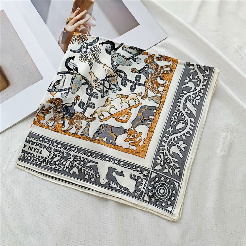 MaraSilk Pure Mulberry Silk Scarf Square Crepe Satin MS39-4