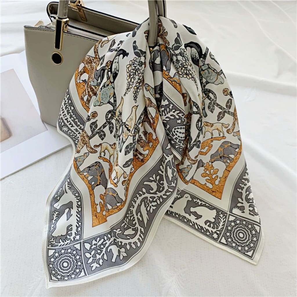 MaraSilk Pure Mulberry Silk Scarf Square Crepe Satin MS39-6