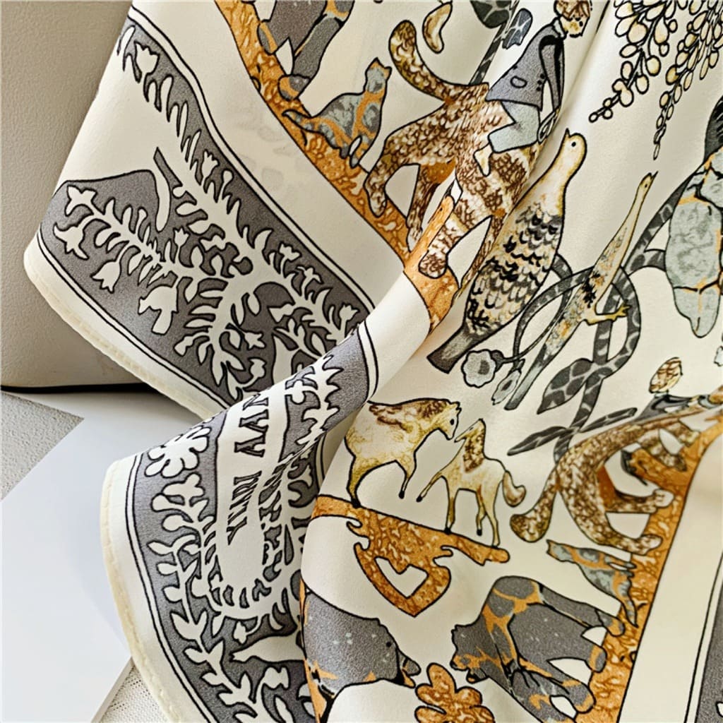 MaraSilk Pure Mulberry Silk Scarf Square Crepe Satin MS39-7