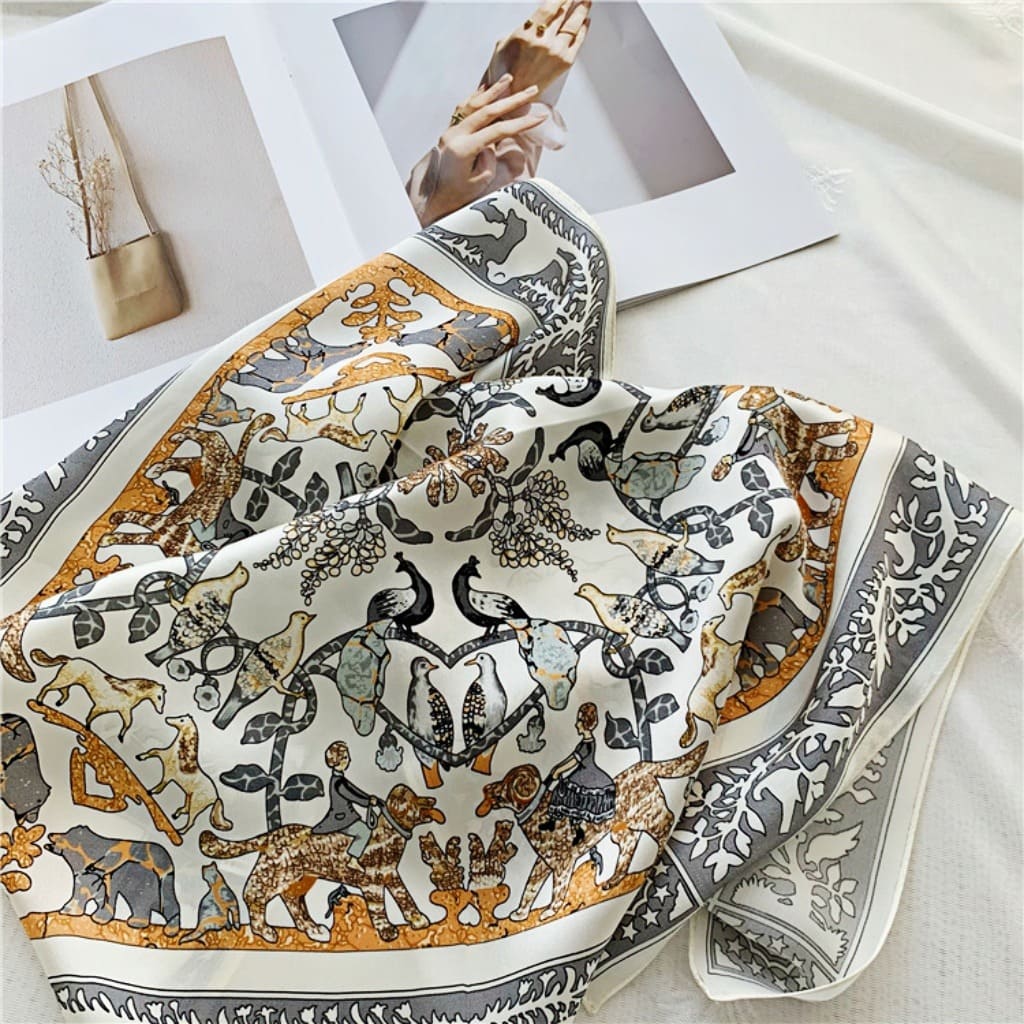 MaraSilk Pure Mulberry Silk Scarf Square Crepe Satin MS39-8