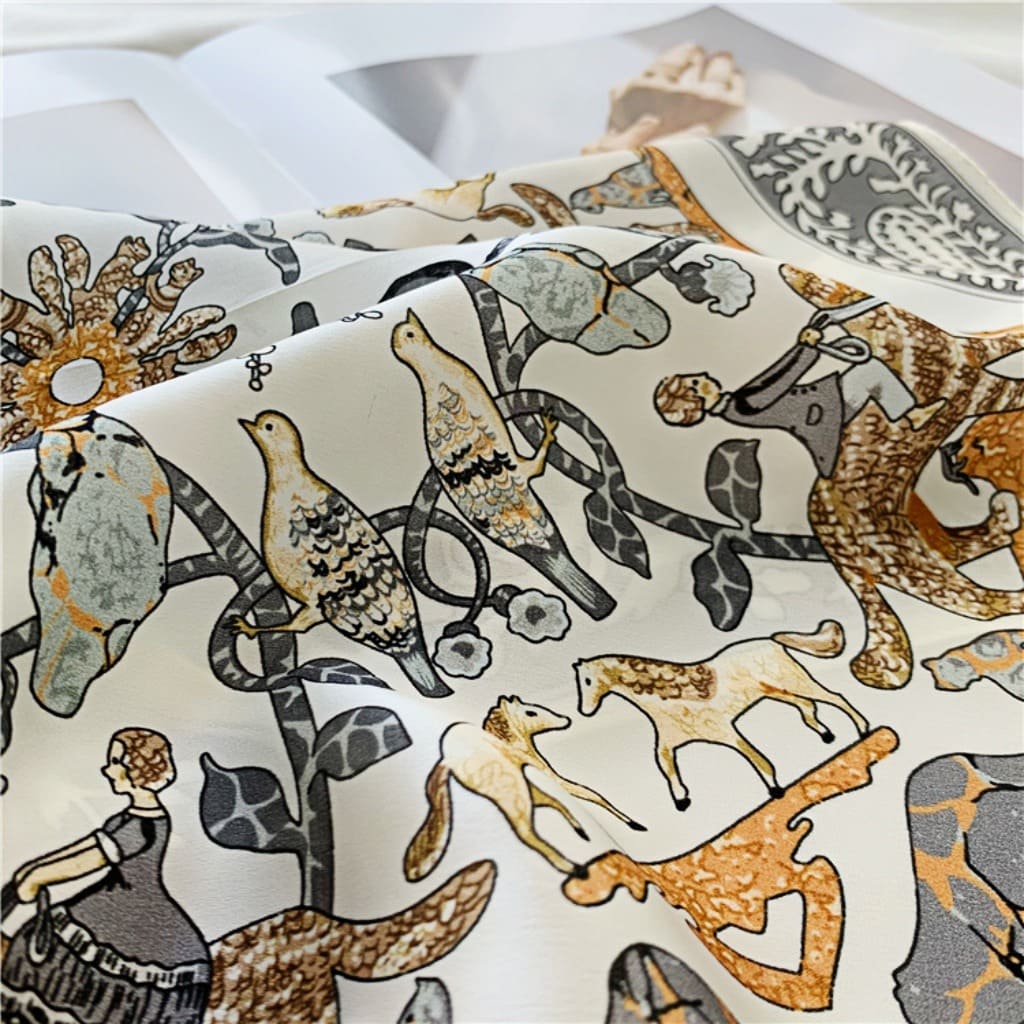 MaraSilk Pure Mulberry Silk Scarf Square Crepe Satin MS39-9