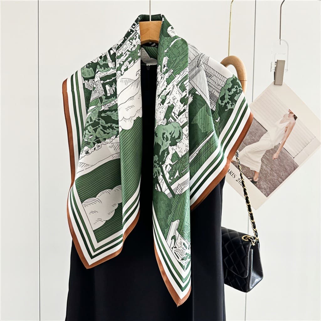 MaraSilk Pure Mulberry Silk Scarf - Square Crepe Satin MS390