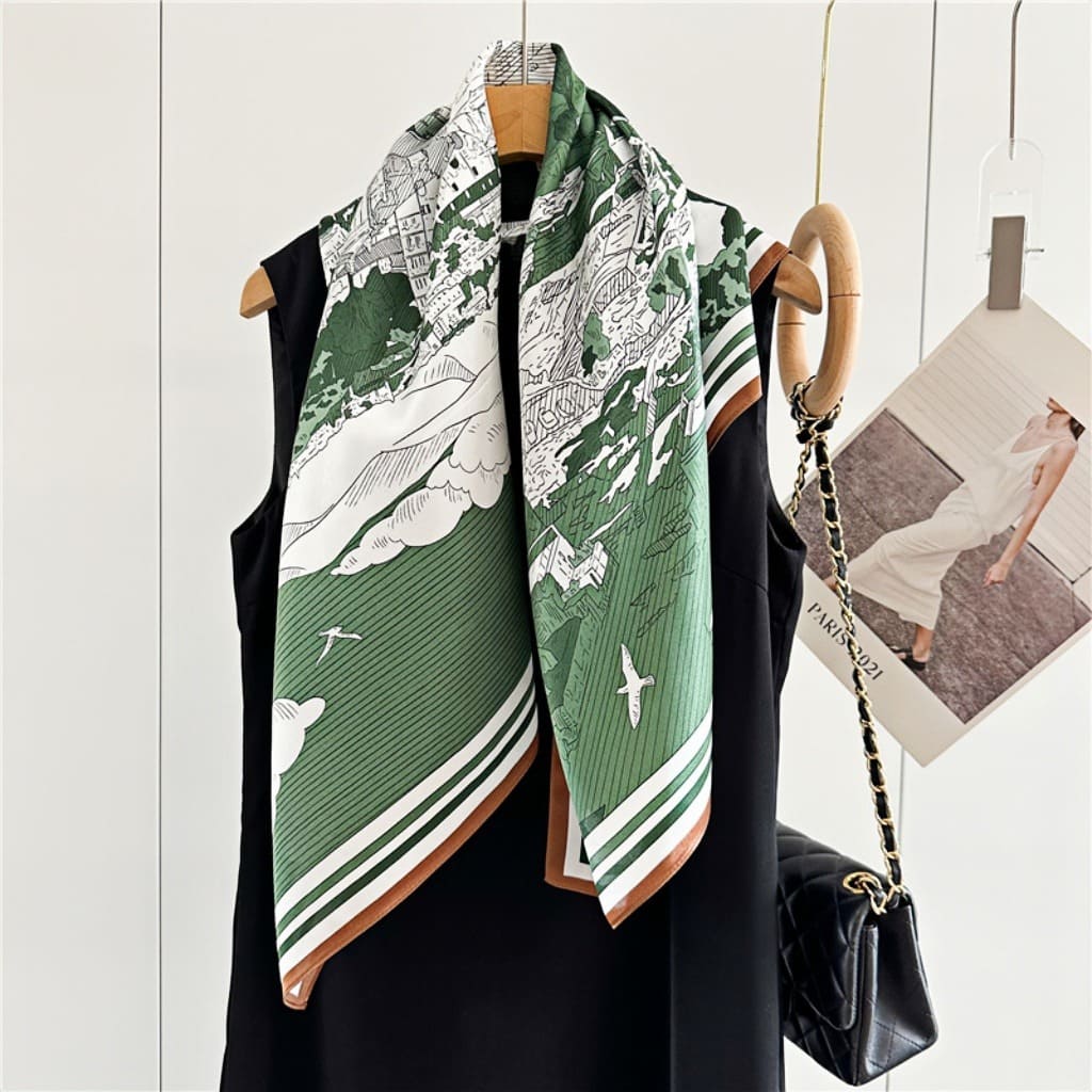 MaraSilk Pure Mulberry Silk Scarf - Square Crepe Satin MS390