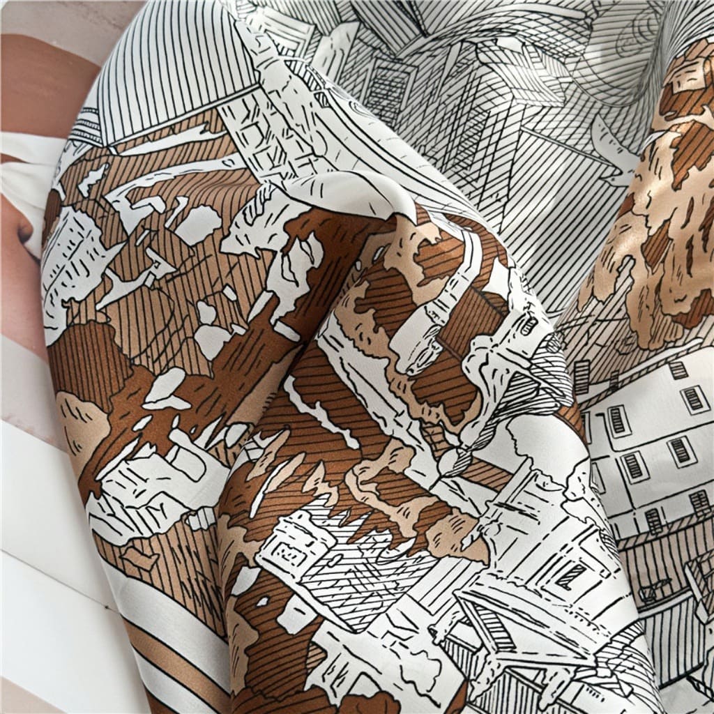 MaraSilk Pure Mulberry Silk Scarf - Square Crepe Satin MS390