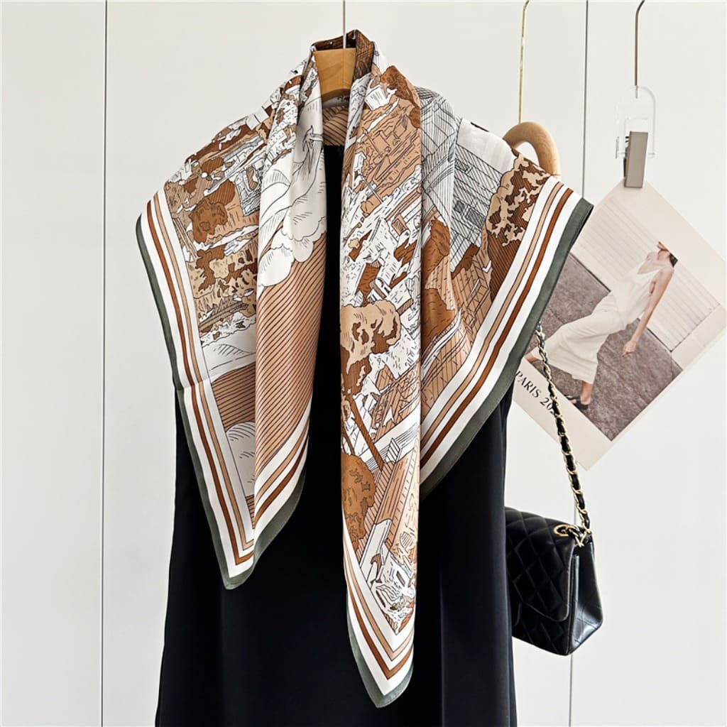 MaraSilk Pure Mulberry Silk Scarf - Square Crepe Satin MS390