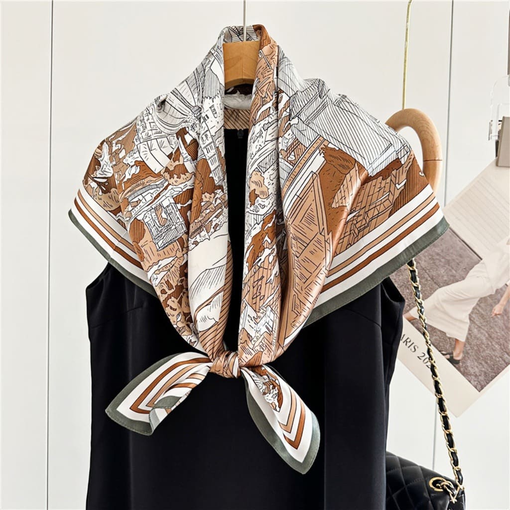 MaraSilk Pure Mulberry Silk Scarf - Square Crepe Satin MS390