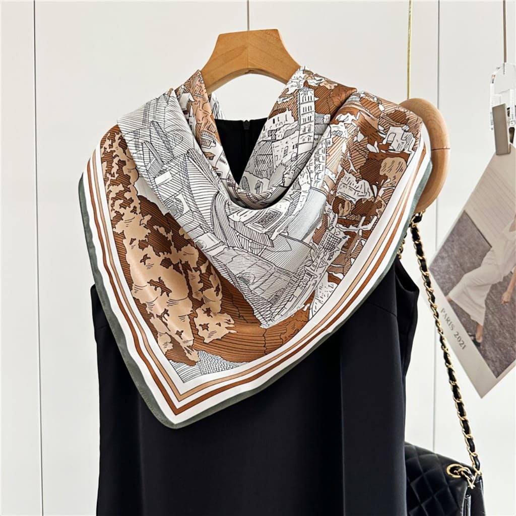 MaraSilk Pure Mulberry Silk Scarf - Square Crepe Satin MS390