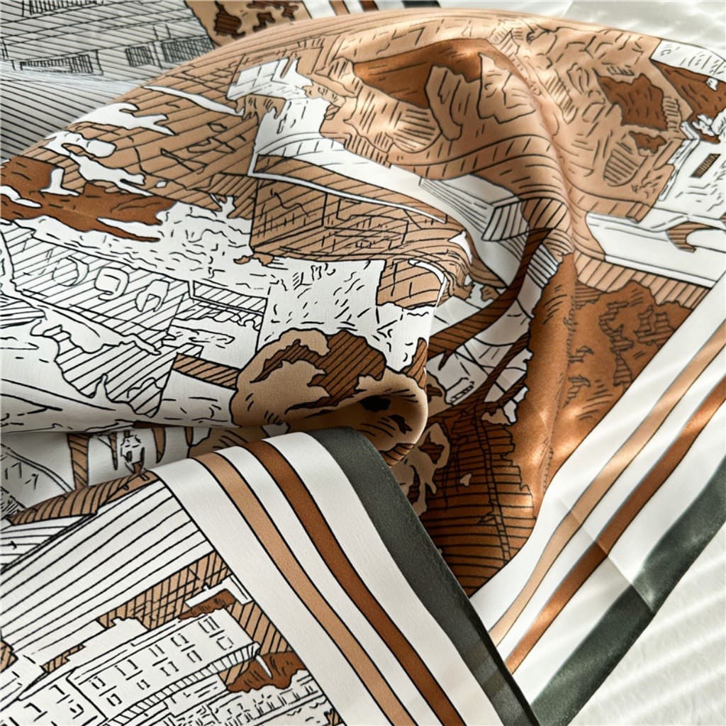 MaraSilk Pure Mulberry Silk Scarf - Square Crepe Satin MS390