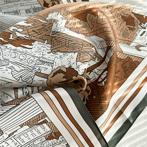 MaraSilk Pure Mulberry Silk Scarf - Square Crepe Satin MS390