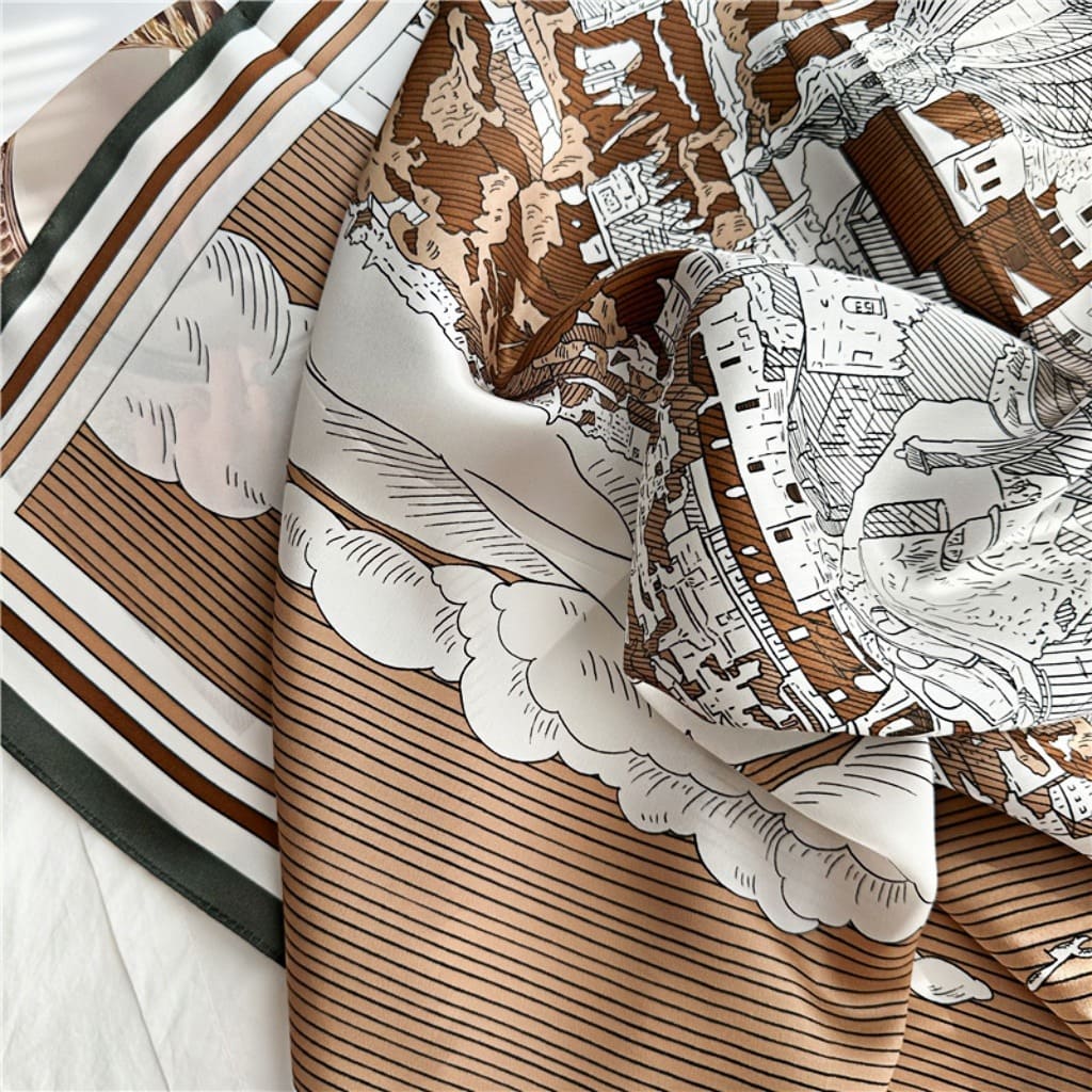 MaraSilk Pure Mulberry Silk Scarf - Square Crepe Satin MS390