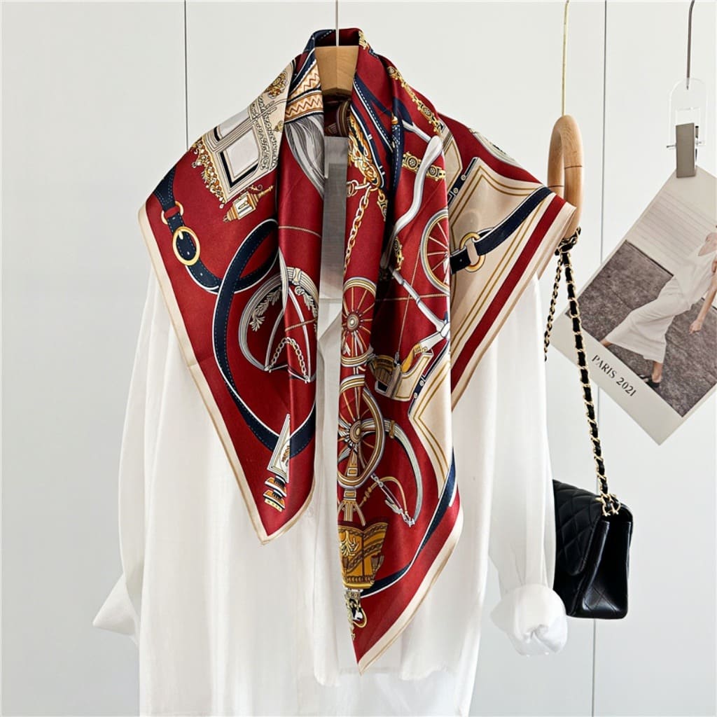 MaraSilk Pure Mulberry Silk Scarf - Square Crepe Satin MS391