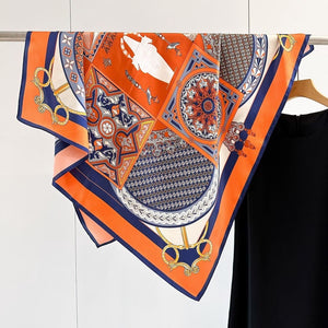 MaraSilk Pure Mulberry Silk Scarf - Square Crepe Satin MS392