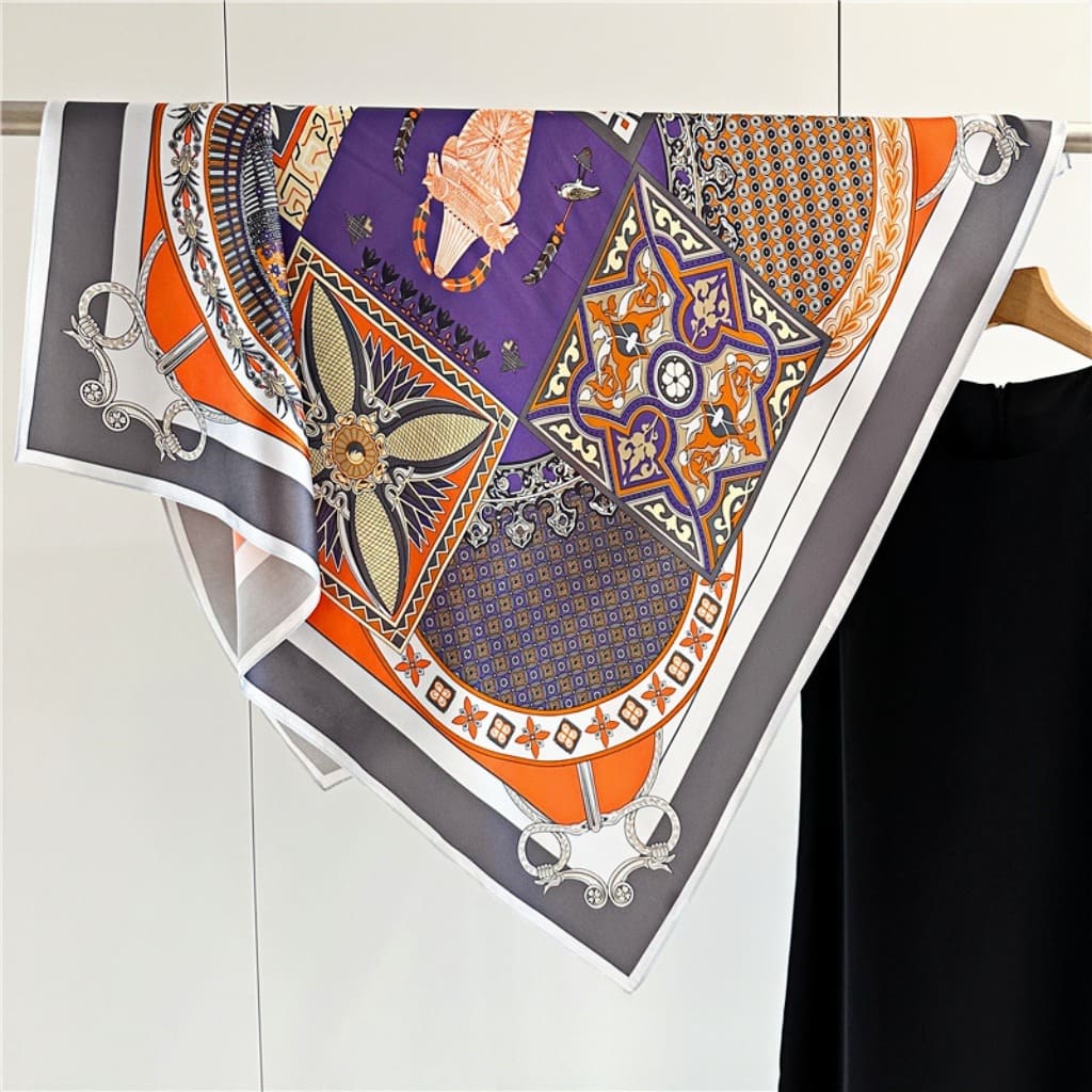 MaraSilk Pure Mulberry Silk Scarf - Square Crepe Satin MS392