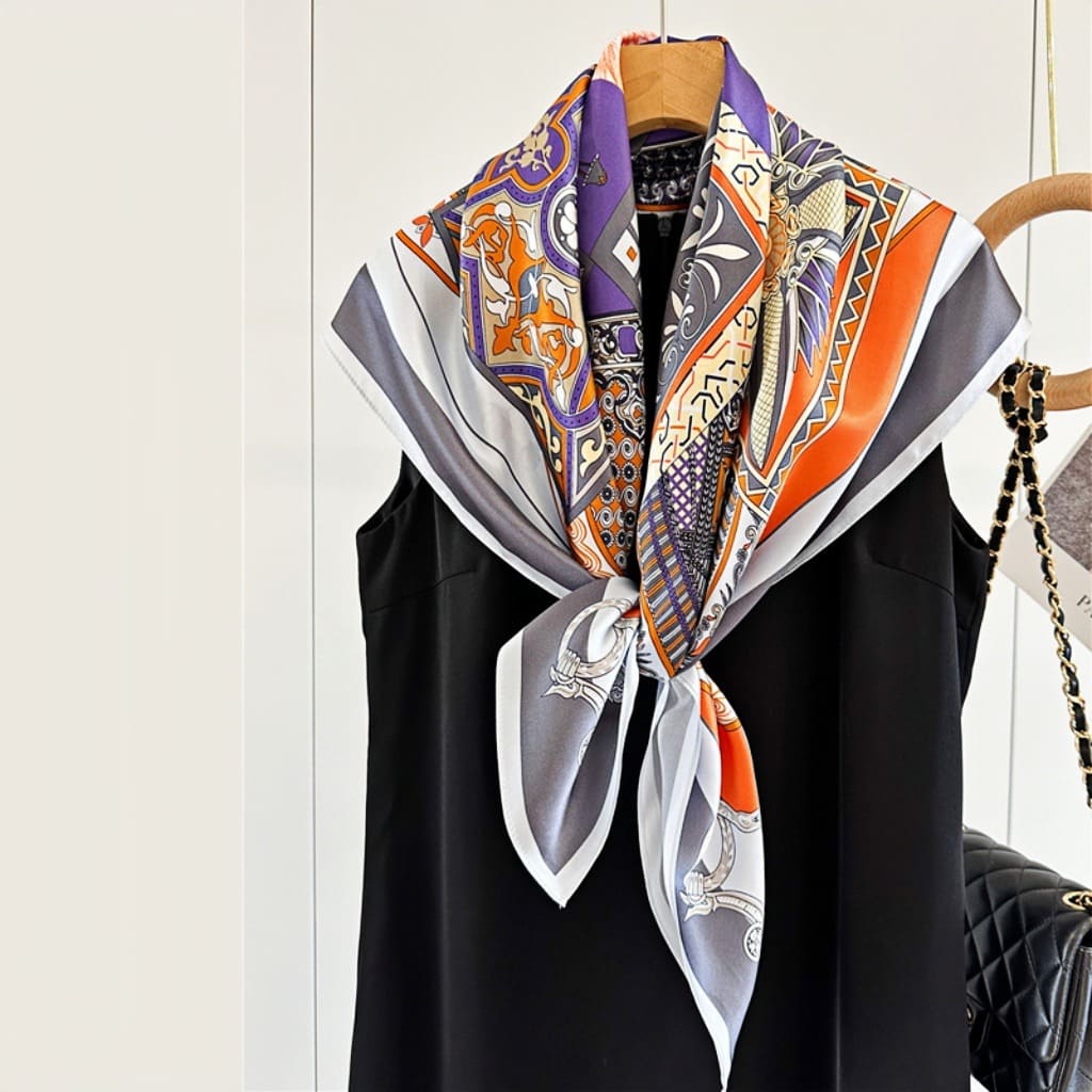 MaraSilk Pure Mulberry Silk Scarf - Square Crepe Satin MS392