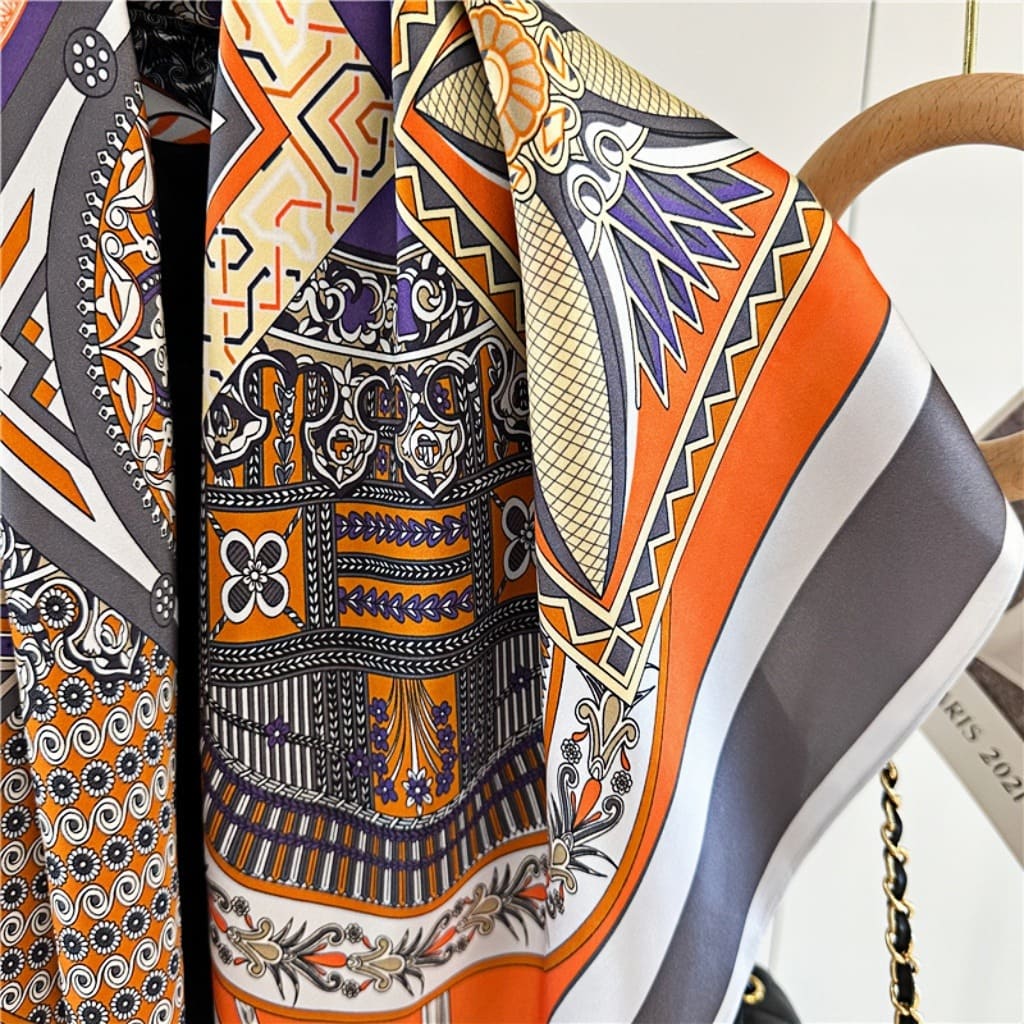 MaraSilk Pure Mulberry Silk Scarf - Square Crepe Satin MS392